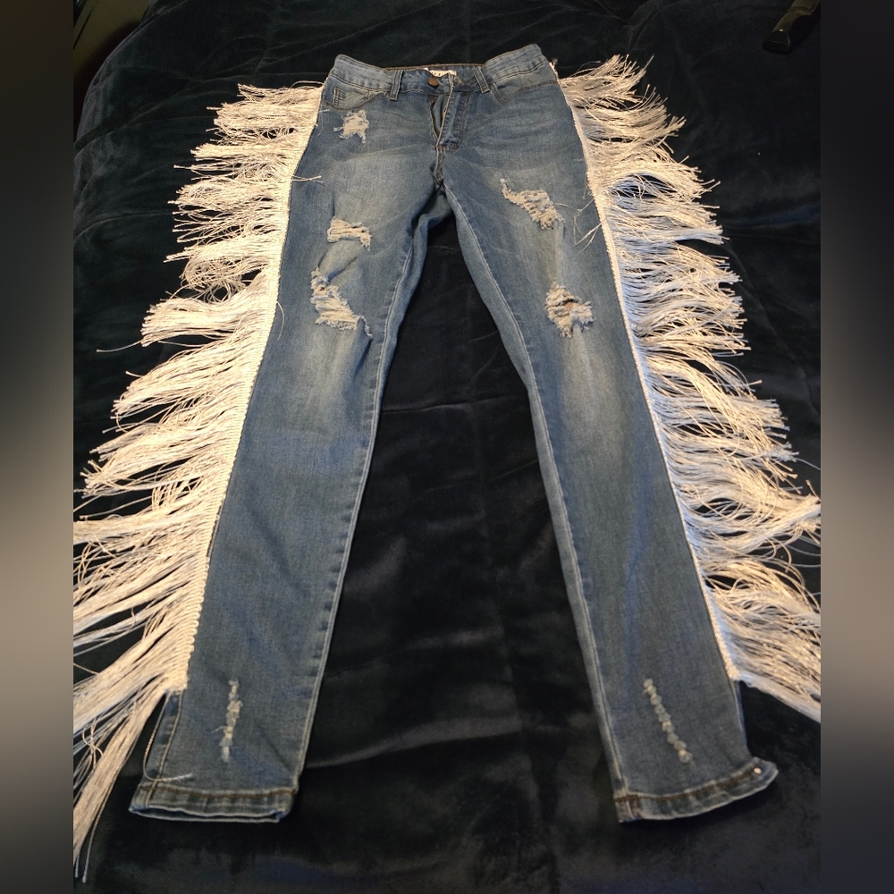 Blue Distressed Women's Jeans